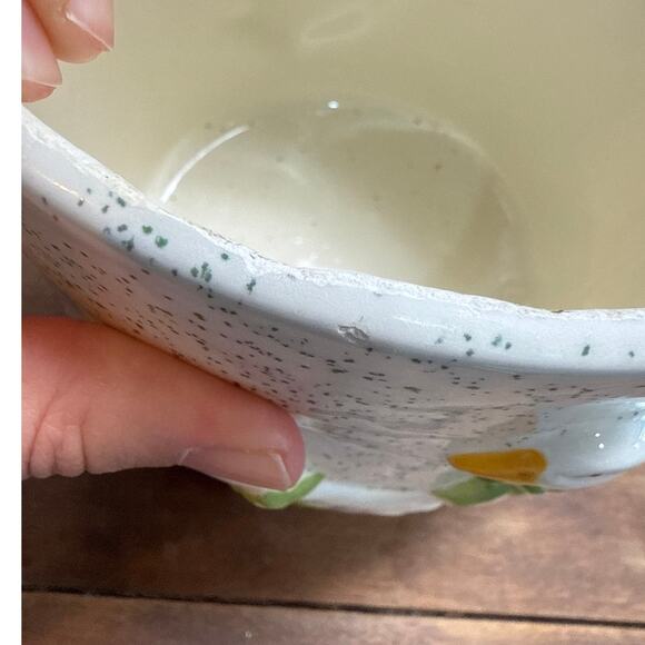 Ceramic Country Goose Blue Speckled Design Utensil Holder 90's Kitchen Decor - Picture 14 of 16